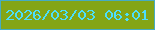 文字の大きさ：3、枠の色：46acc2、背景の色：84a516、文字の色：4cdffb 無料ブログパーツのブログ時計
