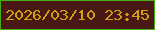 文字の大きさ：3、枠の色：46ad11、背景の色：481815、文字の色：d0a011 無料ブログパーツのブログ時計