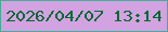 文字の大きさ：4、枠の色：46ad93、背景の色：d2a2e1、文字の色：026931 無料ブログパーツのブログ時計