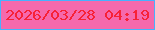 文字の大きさ：3、枠の色：46b1fe、背景の色：f569ac、文字の色：f72137 無料ブログパーツのブログ時計
