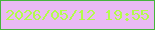 文字の大きさ：5、枠の色：46b43c、背景の色：eabaf3、文字の色：b2fd4b 無料ブログパーツのブログ時計