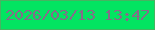 文字の大きさ：5、枠の色：46b461、背景の色：03e461、文字の色：866c89 無料ブログパーツのブログ時計