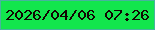 文字の大きさ：2、枠の色：46b49e、背景の色：12e64d、文字の色：120702 無料ブログパーツのブログ時計