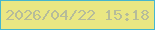 文字の大きさ：2、枠の色：46b6ce、背景の色：eae783、文字の色：b6bc9a 無料ブログパーツのブログ時計