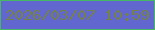 文字の大きさ：1、枠の色：46b765、背景の色：6267d0、文字の色：748247 無料ブログパーツのブログ時計