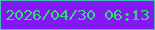 文字の大きさ：4、枠の色：46bab8、背景の色：8418f5、文字の色：2edc72 無料ブログパーツのブログ時計