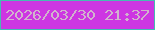 文字の大きさ：1、枠の色：46bbb2、背景の色：cd36e2、文字の色：d1b3cd 無料ブログパーツのブログ時計