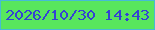 文字の大きさ：1、枠の色：46bbd5、背景の色：58e65d、文字の色：3443d3 無料ブログパーツのブログ時計