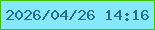 文字の大きさ：4、枠の色：46be00、背景の色：86e8fd、文字の色：296d8c 無料ブログパーツのブログ時計