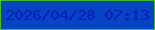 文字の大きさ：4、枠の色：46be13、背景の色：0444c5、文字の色：0b19b9 無料ブログパーツのブログ時計
