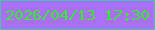 文字の大きさ：3、枠の色：46c1b5、背景の色：a871f8、文字の色：36eb34 無料ブログパーツのブログ時計