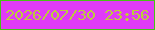 文字の大きさ：1、枠の色：46c315、背景の色：e03bf6、文字の色：bdcb3c 無料ブログパーツのブログ時計