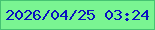 文字の大きさ：4、枠の色：46c372、背景の色：7af592、文字の色：0911c1 無料ブログパーツのブログ時計