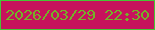 文字の大きさ：5、枠の色：46c635、背景の色：c6135c、文字の色：74b228 無料ブログパーツのブログ時計