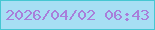 文字の大きさ：2、枠の色：46c7d2、背景の色：a7dff4、文字の色：a87fda 無料ブログパーツのブログ時計