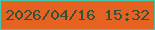 文字の大きさ：4、枠の色：46c8a8、背景の色：e56221、文字の色：35513e 無料ブログパーツのブログ時計