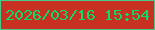 文字の大きさ：2、枠の色：46ca8c、背景の色：c83022、文字の色：0cdb68 無料ブログパーツのブログ時計