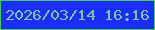 文字の大きさ：3、枠の色：46cc58、背景の色：1a2ef8、文字の色：87bfa7 無料ブログパーツのブログ時計