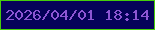 文字の大きさ：5、枠の色：46cd0a、背景の色：060259、文字の色：8d56d3 無料ブログパーツのブログ時計