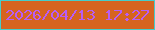 文字の大きさ：5、枠の色：46cdca、背景の色：d66420、文字の色：b85df5 無料ブログパーツのブログ時計