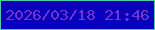 文字の大きさ：3、枠の色：46cfa4、背景の色：0900bd、文字の色：7236c8 無料ブログパーツのブログ時計