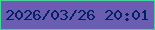 文字の大きさ：4、枠の色：46d39c、背景の色：6a5db2、文字の色：012162 無料ブログパーツのブログ時計