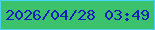 文字の大きさ：5、枠の色：46d5f8、背景の色：3cc26c、文字の色：101fbe 無料ブログパーツのブログ時計