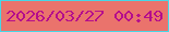 文字の大きさ：3、枠の色：46d7e6、背景の色：ea736c、文字の色：b50e8c 無料ブログパーツのブログ時計
