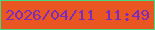 文字の大きさ：5、枠の色：46da80、背景の色：ea5621、文字の色：7c2bbd 無料ブログパーツのブログ時計