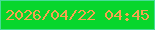文字の大きさ：5、枠の色：46dc97、背景の色：07d62c、文字の色：f5a34f 無料ブログパーツのブログ時計