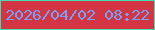 文字の大きさ：3、枠の色：46dcb2、背景の色：d33544、文字の色：77a1f4 無料ブログパーツのブログ時計