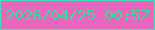 文字の大きさ：1、枠の色：46dcb7、背景の色：e867be、文字の色：2ae397 無料ブログパーツのブログ時計