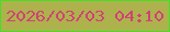 文字の大きさ：2、枠の色：46de28、背景の色：aeb24c、文字の色：d04276 無料ブログパーツのブログ時計