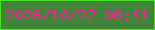 文字の大きさ：1、枠の色：46df26、背景の色：418339、文字の色：ff19a0 無料ブログパーツのブログ時計