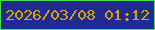 文字の大きさ：1、枠の色：46e043、背景の色：1f2a94、文字の色：dca200 無料ブログパーツのブログ時計