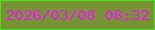 文字の大きさ：2、枠の色：46e116、背景の色：769532、文字の色：ee18f7 無料ブログパーツのブログ時計