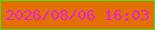 文字の大きさ：4、枠の色：46e417、背景の色：e36f02、文字の色：e921cb 無料ブログパーツのブログ時計