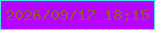 文字の大きさ：4、枠の色：46e4e7、背景の色：b505fe、文字の色：8f5e29 無料ブログパーツのブログ時計