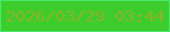 文字の大きさ：1、枠の色：46e96d、背景の色：3ccd2d、文字の色：8cb228 無料ブログパーツのブログ時計