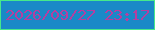 文字の大きさ：5、枠の色：46e98b、背景の色：1a89c7、文字の色：b43fa0 無料ブログパーツのブログ時計