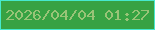 文字の大きさ：5、枠の色：46e9ce、背景の色：37a243、文字の色：98c477 無料ブログパーツのブログ時計