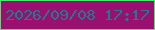 文字の大きさ：4、枠の色：46eb6b、背景の色：9b0f6f、文字の色：217b8e 無料ブログパーツのブログ時計