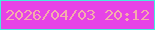 文字の大きさ：5、枠の色：46ecdc、背景の色：e643e6、文字の色：f4acac 無料ブログパーツのブログ時計