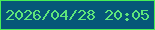 文字の大きさ：3、枠の色：46ed57、背景の色：055778、文字の色：5ee67b 無料ブログパーツのブログ時計
