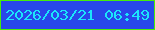 文字の大きさ：4、枠の色：46ee0a、背景の色：2848ea、文字の色：1be6fa 無料ブログパーツのブログ時計