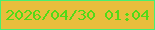 文字の大きさ：2、枠の色：46f071、背景の色：e8be3c、文字の色：52da17 無料ブログパーツのブログ時計