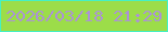 文字の大きさ：3、枠の色：46f0c3、背景の色：9cdd49、文字の色：ab93d5 無料ブログパーツのブログ時計