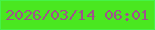 文字の大きさ：4、枠の色：46f249、背景の色：4ae720、文字の色：9f528b 無料ブログパーツのブログ時計