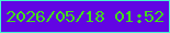 文字の大きさ：1、枠の色：46f4d0、背景の色：6205e3、文字の色：43db1c 無料ブログパーツのブログ時計