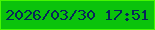 文字の大きさ：2、枠の色：46f802、背景の色：0ac30b、文字の色：072659 無料ブログパーツのブログ時計